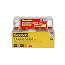 Scotch Double Sided Tape, 1/2 x 500 Inches, 6 Dispensers/Pack (6137H-2PC-MP)