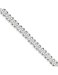 Sterling Silver Diamond Flower Bracelet