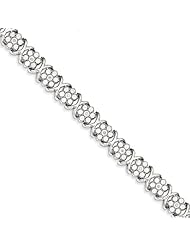Sterling Silver Diamond Flower Bracelet