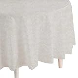 White Lace Round Plastic Table Cover