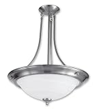Good Earth Lighting G4950-BN-I Taverna Two Light Ceiling Pendant with Alabaster Glass Diffuser, Brushed Nickel