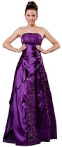 Abiballkleid Abendkleid "Hollywood" mit Perlenb&uuml;ste und Spitze, Lila