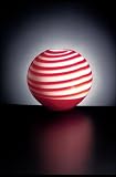 Round Striped Red & White Vase
