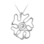 Sterling Silver Tarnish-Free Open Modern Art Flower Pendant, 18"