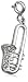 Sterling Silver Diamond Trombone Charm