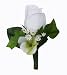 White Silk Rose Boutonniere
