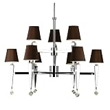 AF Lighting 6900-9H Candice Olson Margo 9 x 60-Watt Light Candle Base Chandelier, Chrome with Crystal Accents and... by 