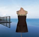 It Figures! C cup & Up Collection Square Neck Zig Zag Print Skirtini Swimsuit RETAIL VALUE $110