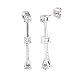 Jewelry : 0.70 Carat Cubic-zirconia Sterling Silver 3 Stone Earrings
