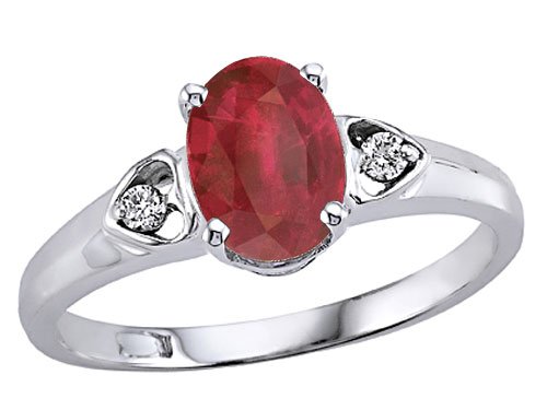 1.06 cttw 14k White Gold Genuine Oval 7x5mm Ruby 