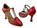 Ladies' Latin Rhythm Bop Signature S9177 Coffee Red Satin 3 Heel