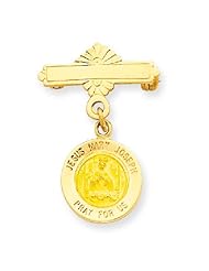 14k Gold Holy Family Medal Pin