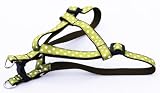 Medium Moss/White Polka Dot Dog Harness: 3/4