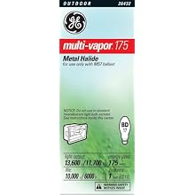 GE Lighting 26432 175-Watt Multi-Vapor175 HID Metal Halide Medium Base Light Bulb, 1-Pack