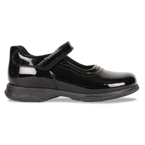 Hush Puppies Thea 2 Girls Black Patent School Shoe
