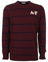 Abercrombie & Fitch Mens Longsleeve Striped Burgundy
