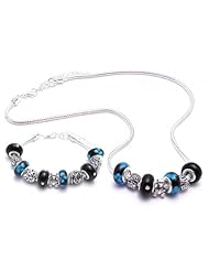 Bear Charm Bracelet and Necklace Gift Set Girls Pandora Style