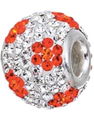 Zable (tm) Sterling Silver Orange Flower Pandora Compatible Bead / Charm