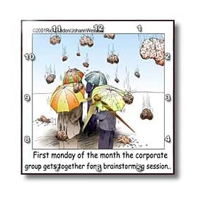 Londons Times Miscellaneous Funny Cartoons - Corporate Brainstorming - Wall Clocks