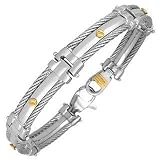Forzieri DiFulco Line Gold Screw Stainless Steel Link Bracelet