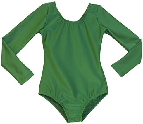Womens Nylon/ Lycra Long Sleeve Leotard Kelly Green ( Small Adult)