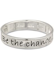Sterling Silver "Be The Change You Wish To See in the World" Ring