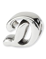 Sterling Silver Reflections Letter D Script Bead