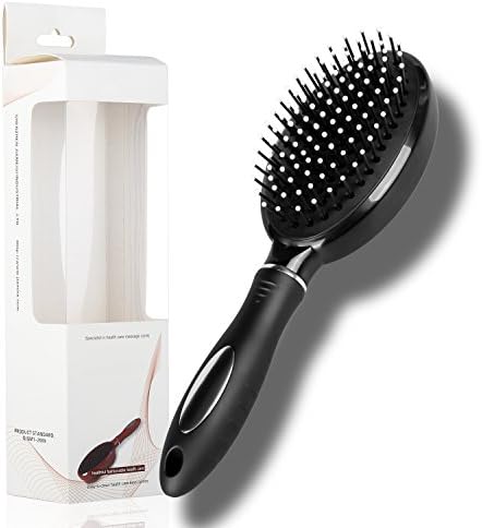Hair Detangler Brush ,Fiery Youth Easy Clean Self-cleaning Brush Cushion Brush Detangling Brush Waterproof (Black)