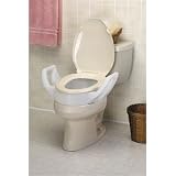 Elevated Toilet Seat With Arms For Elongated Toilet Seats