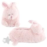 Pink Bunny Fuzzy Slippers for Men, Women and Kids