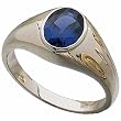 14kt White Gold Good Looking Created Sapphire Ring