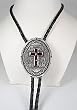 Diamondcut Red Enamel Cross  Religious Bolo Tie