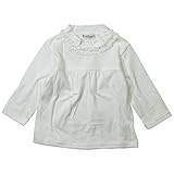 《H28年秋冬物》(日本製) Pample Mousse(パンプルムース) アズリー天竺衿ぐりレース付ハイネックTブラウス 90cm/OW NO.DP-63251