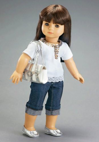 Denim Capri Jeans and Shirt with Sequins Resort Doll Clothes Fits 18" American Girl