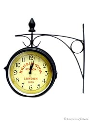 London Train Station Double Sided 2-Sided Bistro Clock