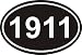 1911 oval vinyl Decal Sticker Gun Ammo Bullets