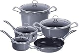 Chantal Copper Fusion 9 Piece Cookware Set, Platinum