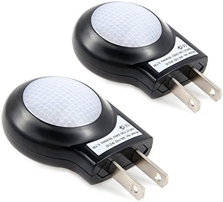 CroLED 2X Intelligent LED Light Sensor Night Light 0.7W AC100-240V for Home Baby Black