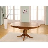 Chateau Round Extending Dining Table in Rich Tan - 115cm