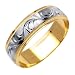 14K Two Tone Gold and White Wedding Band Width 6.0mm