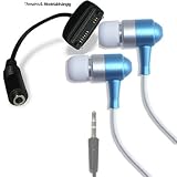InEar Stereo Kopfhörer - Ohrhörer + Audio Adapter für Sony Ericsson T250, T270, T280, T303, T650, T700, T707, T715, V630, V640, W200, W205, W300, W302, W350, W380, W395, W508, W550, W580, W595, W610, W660, W700, W705, W710, W715 - Farbe: Blau/mettalic inkl. Original arcotec Handybändchen