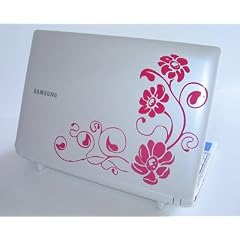 Aufkleber fuer Samsung Netbook NC20 oder 10,1 - 12,1 Zoll Goldtaler pink