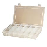 Durham LP6-CLEAR Clear Polypropylene 6 Compartment Large Box, 13-1/8 Width x 2-5/16 Height x 9 Depth