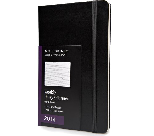 Moleskine 2014 Weekly Planner, Horizontal, 12 Month, Large, Black, Hard Cover (5 x 8.25) (Planners & Datebooks)
