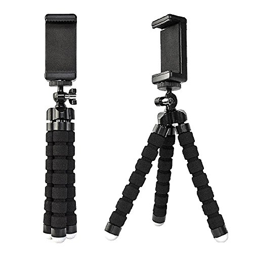 Tripod,AFUNTA Strong Flexible Tripod Stand with Free Mobile Cell Phone Holder, Mini Tripod for Travel with Flexible Top and Legs for GoPro / Digital Camera and Most Brands Smartphone