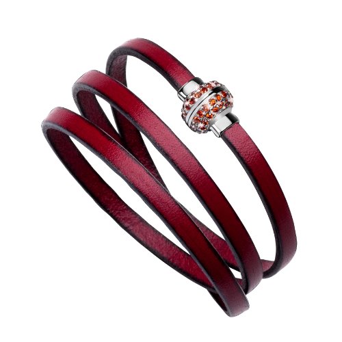 Glamour World Damen-Armband \"Massai\" rotes Lederband mit Magnetschlie&szlig;e aus Ed Preisvergleich