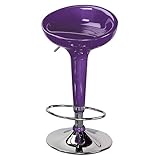 Metallic Purple Scooper Adjustable Bar or Counter Stool
