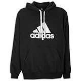 adidas Men's Corporate Mesh Fleece Hoody, Black/Light Grey, Large