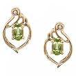 Solid 10KT Yellow Gold Stud Earrings - Peridot Diamond