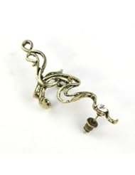 Sports: Nicerocker Hot Punk Dance Riband Diamond Ear Wrap Cuff Clip Stud Earrings - nicerocker